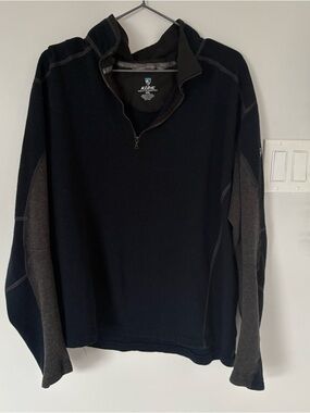 KÜHL Revel 1/4 Zip Fleece Pullover Sweater - Mens XXL - Charcoal